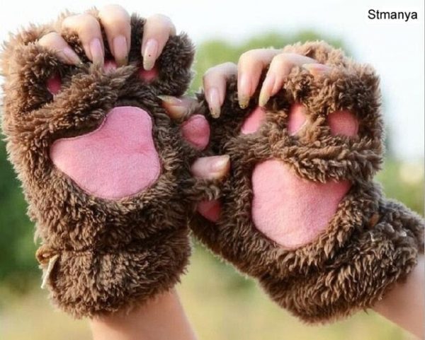 Fluffy Cat Paw Gloves - 11 - Kawaii Mix