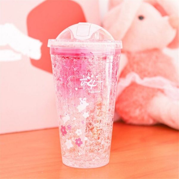 Sakura Ice Tumblr Water Bottle - 4 - Kawaii Mix