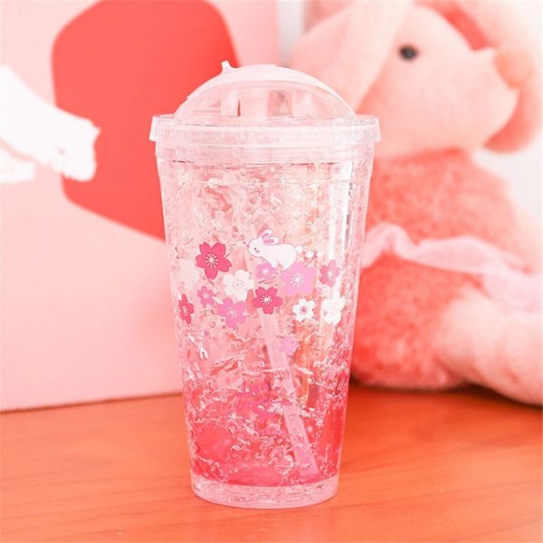 Sakura Ice Tumblr Water Bottle - 3 - Kawaii Mix