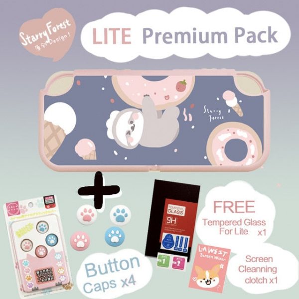 Starry Forest Doughnut Sloth Kawaii Soft Switch / Switch Lite Case - 9 - Kawaii Mix