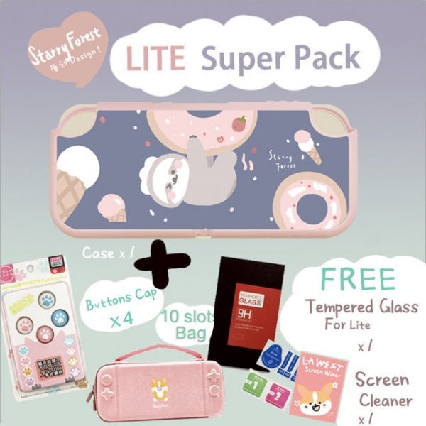 Starry Forest Doughnut Sloth Kawaii Soft Switch / Switch Lite Case - 10 - Kawaii Mix