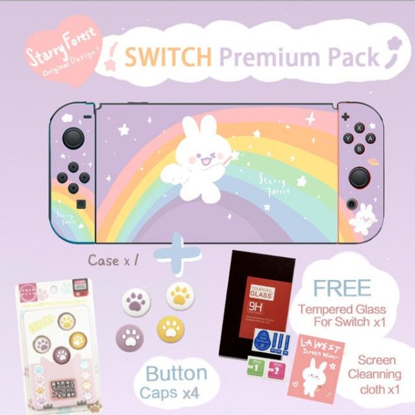 Starry Forest Rainbow Bunny Kawaii Soft Shell Switch Case - 3 - Kawaii Mix
