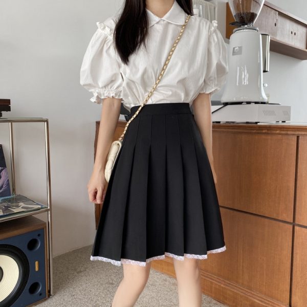 Japanese Summer Kawaii Lace Pleated Skirt - 3 - Kawaii Mix