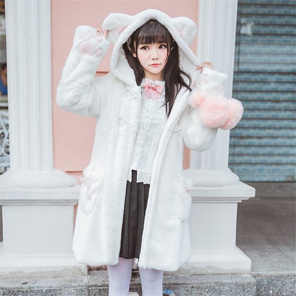 Fluffy Bear Soft Girl Kawaii Coat - 1 - Kawaii Mix