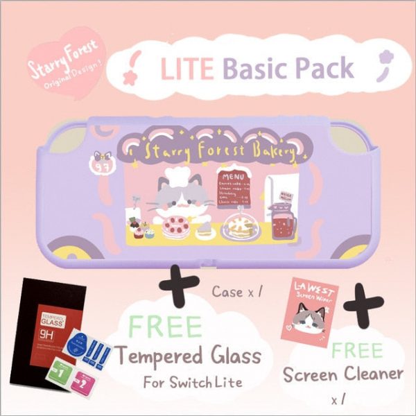 Starry Forest Cat Bakery Soft Protective Switch Case Pack - 5 - Kawaii Mix