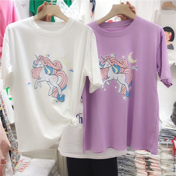 Pastel Unicorn Kawaii T-shirt - 6 - Kawaii Mix