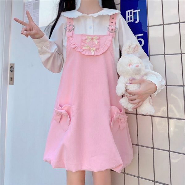 Japanese Soft Girl Sweet Pink Puffy Dress - 1 - Kawaii Mix