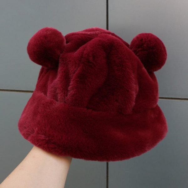 Fluffy Teddy Ears Bucket Hat - 9 - Kawaii Mix