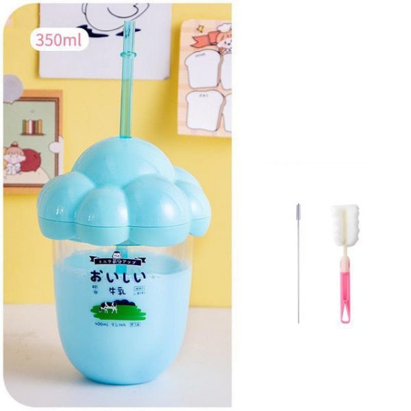 350ml Ice Cream Plastic Bottle w/Straw - 6 - Kawaii Mix