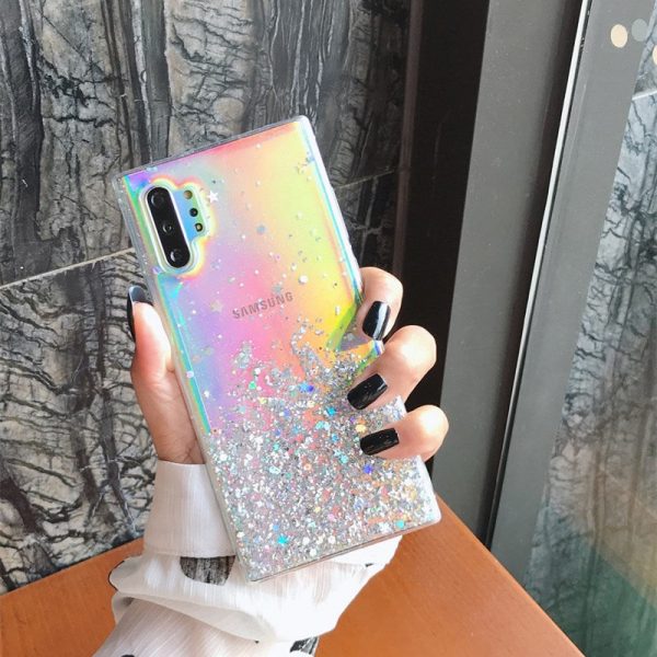 Glitter Chrome Transparent Silicone Samsung Case - 1 - Kawaii Mix