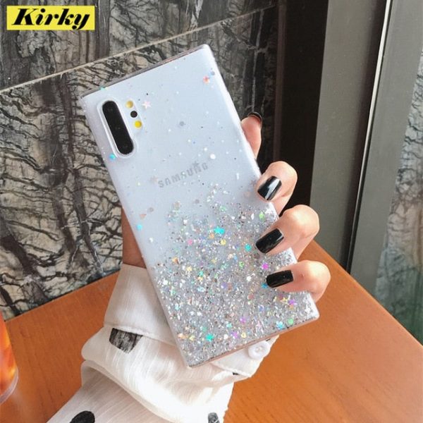 Glitter Chrome Transparent Silicone Samsung Case - 3 - Kawaii Mix