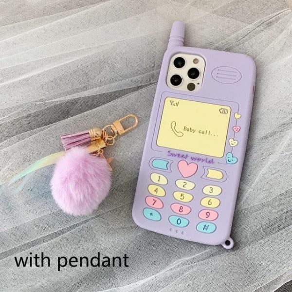 Retro Heart iPhone Case Pink / Purple - 8 - Kawaii Mix