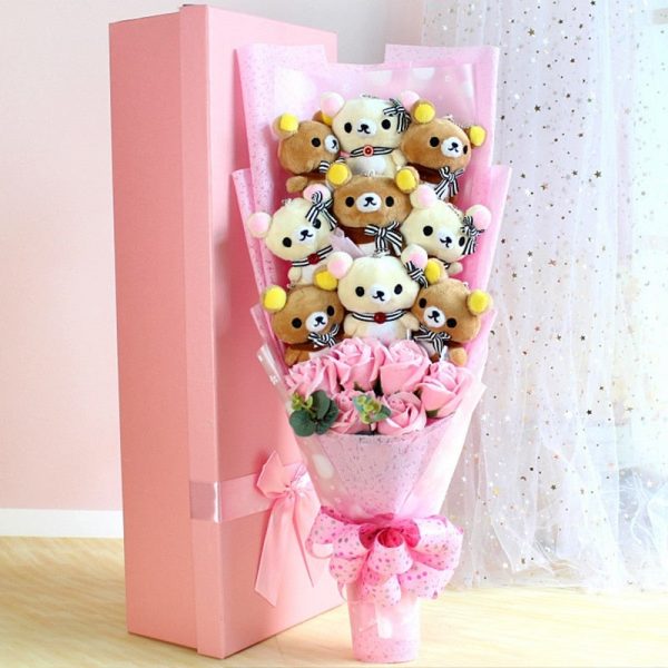 Kawaii Bear Valentines Plushie Bouquet - 1 - Kawaii Mix