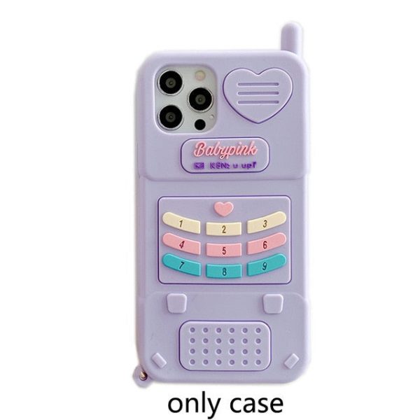 Retro Heart iPhone Case Pink / Purple - 28 - Kawaii Mix