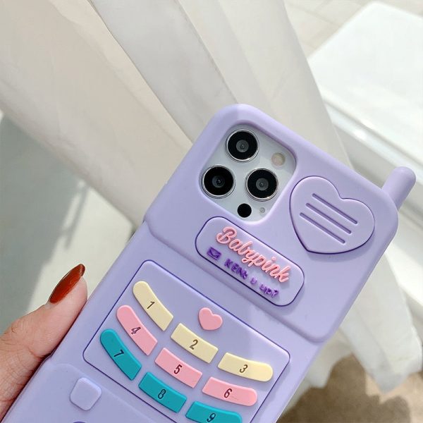 Retro Heart iPhone Case Pink / Purple - 2 - Kawaii Mix