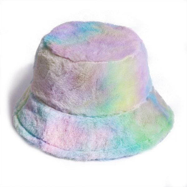 Tie-dye Fluffy Bucket Hat - 9 - Kawaii Mix