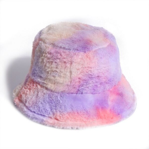 Tie-dye Fluffy Bucket Hat - 8 - Kawaii Mix