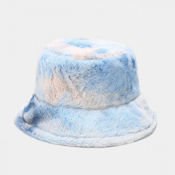Tie-dye Fluffy Bucket Hat - 2 - Kawaii Mix