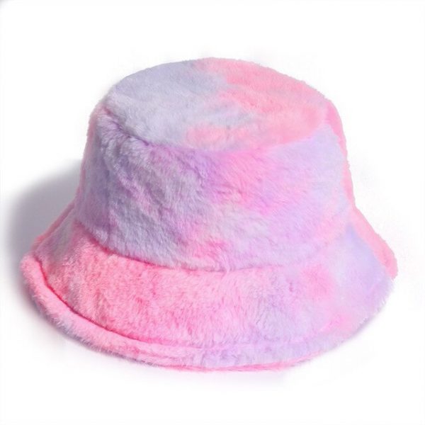 Tie-dye Fluffy Bucket Hat - 7 - Kawaii Mix