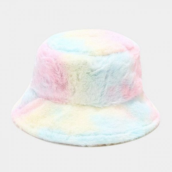 Tie-dye Fluffy Bucket Hat - 12 - Kawaii Mix