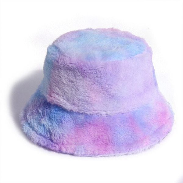 Tie-dye Fluffy Bucket Hat - 11 - Kawaii Mix