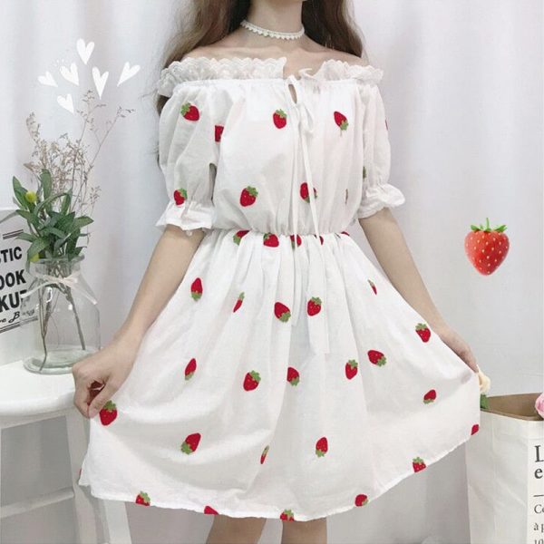 Strawberry Picking Summer Dress - 1 - Kawaii Mix
