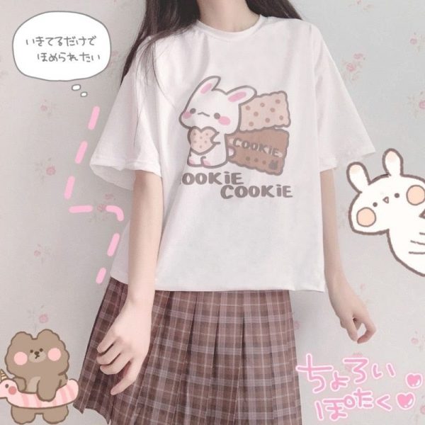 Bunny Cookie Kawaii Harajuku Japanese T-shirt - 2 - Kawaii Mix