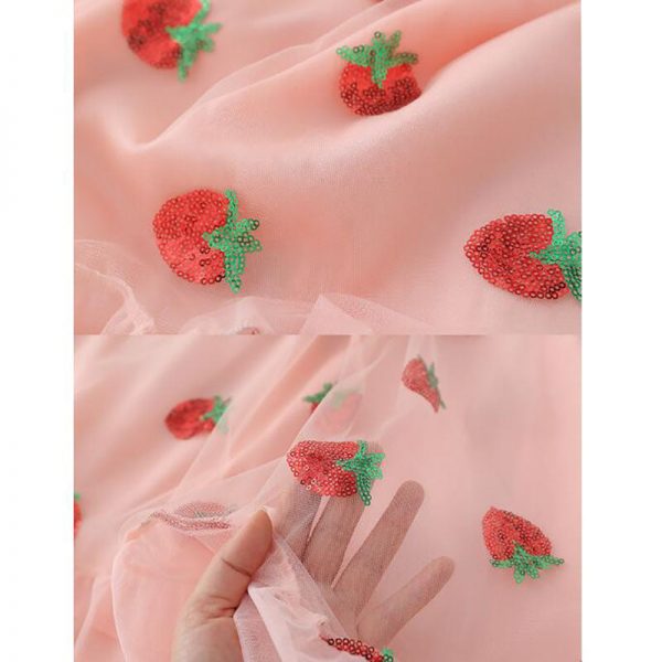 Spring Strawberry Sequin Dress - 8 - Kawaii Mix