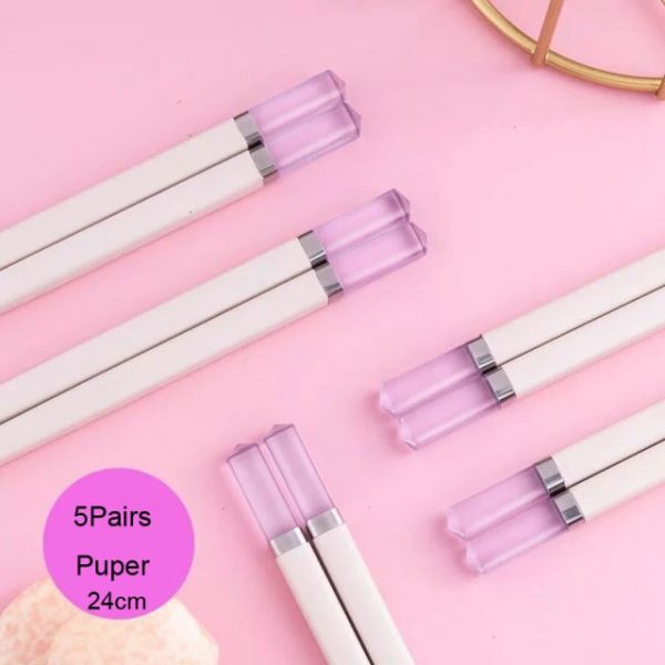 Amber Candy Color Chopsticks 5 pairs - 3 - Kawaii Mix