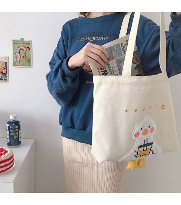Shoppu Duck Canvas Tote Bag - 4 - Kawaii Mix