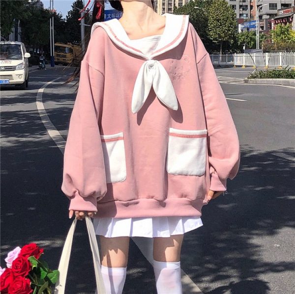Kawaii Bear Japanese Sailor Collar Sweater - 12 - Kawaii Mix