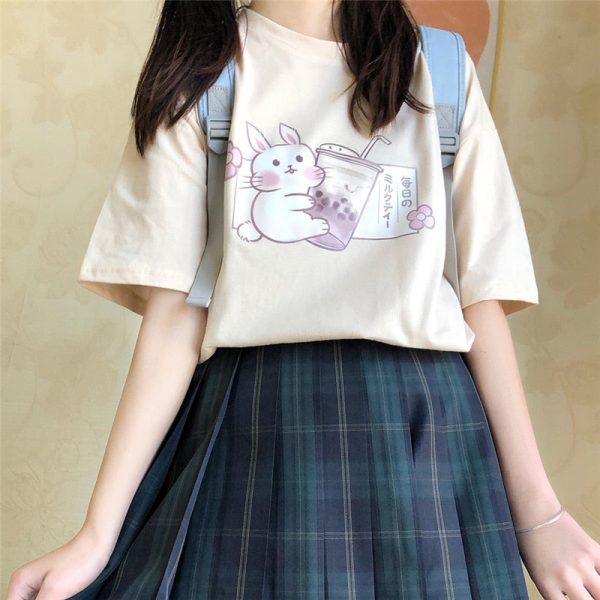 Bunny Boba Tea Kawaii T-shirt - 1 - Kawaii Mix