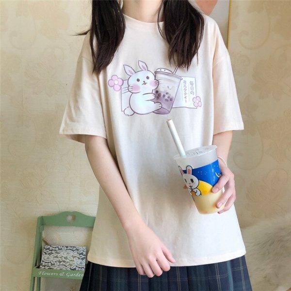 Bunny Boba Tea Kawaii T-shirt - 3 - Kawaii Mix