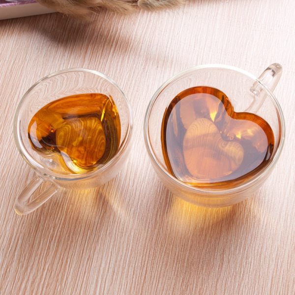 1PC Heart Love Shaped Glass Mug - 1 - Kawaii Mix