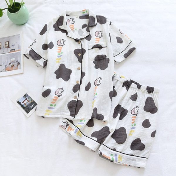 Cow Print Summer Pajamas - 1 - Kawaii Mix