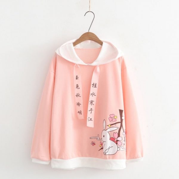 Bunny Blossom Hoodie Sweater - 2 - Kawaii Mix