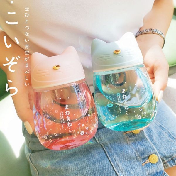 Sakura Cat Water Bottle - 2 - Kawaii Mix