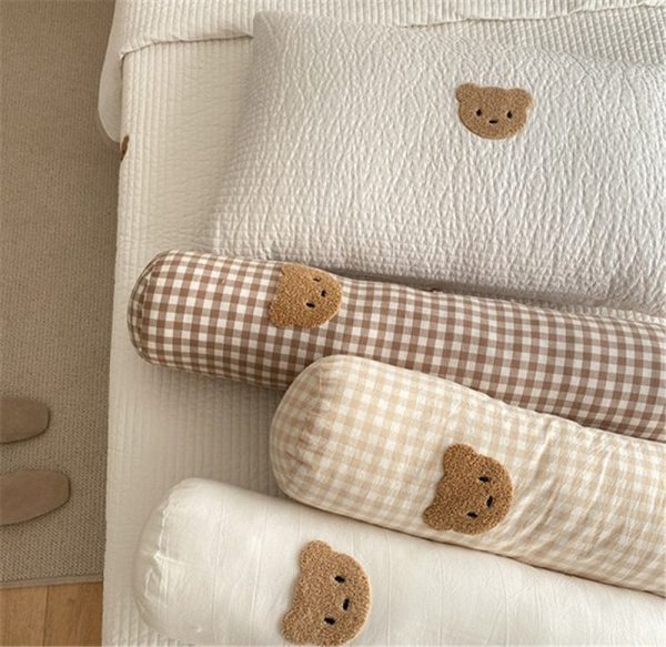 Kawaii Bear Plaid Cuddle Bed Boltser Pillow - 1 - Kawaii Mix