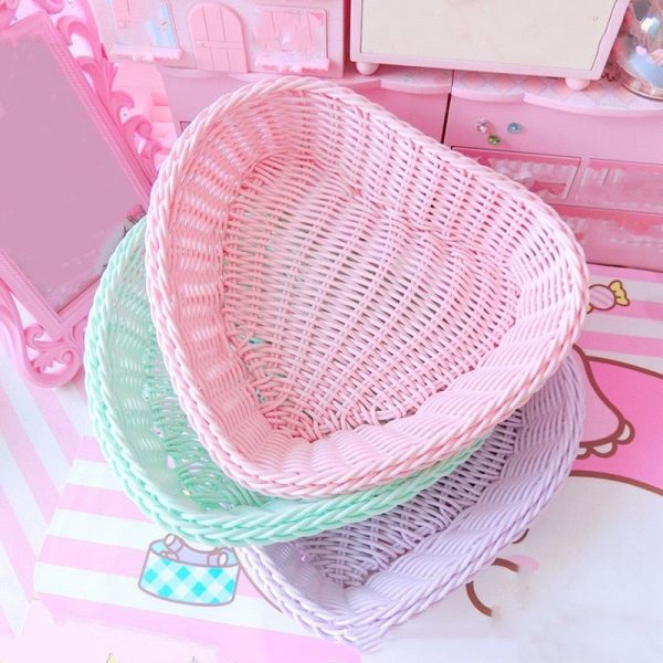 Love Heart Shape Basket - 1 - Kawaii Mix