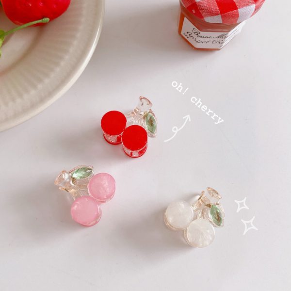 3PC Korean Kawaii Cute Cherry Hair Clip - 1 - Kawaii Mix
