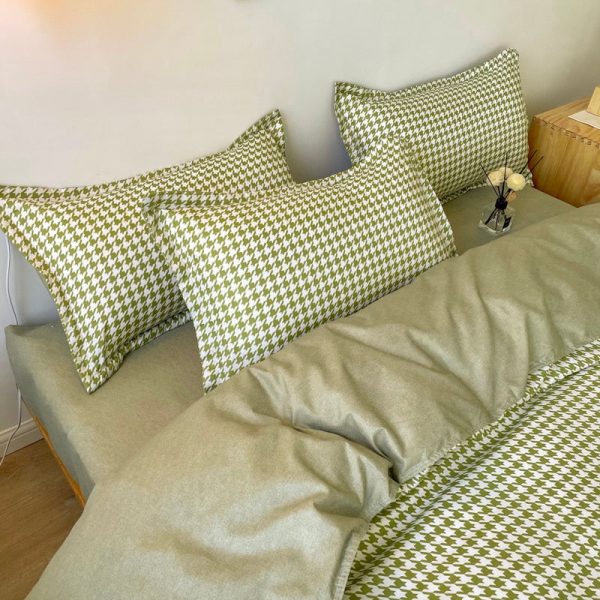 Plaid Duvet Cover Bed Sheets Korean Style Aesthetic Bedding Set - 5 - Kawaii Mix