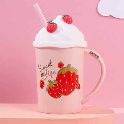 Kawaii Strawberry Ice Cream Mug Coffee Cup - 10 - Kawaii Mix