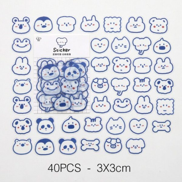 20-40Pcs/1Set Korean Jelly Face Stickers - 6 - Kawaii Mix