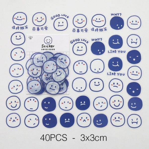 20-40Pcs/1Set Korean Jelly Face Stickers - 8 - Kawaii Mix