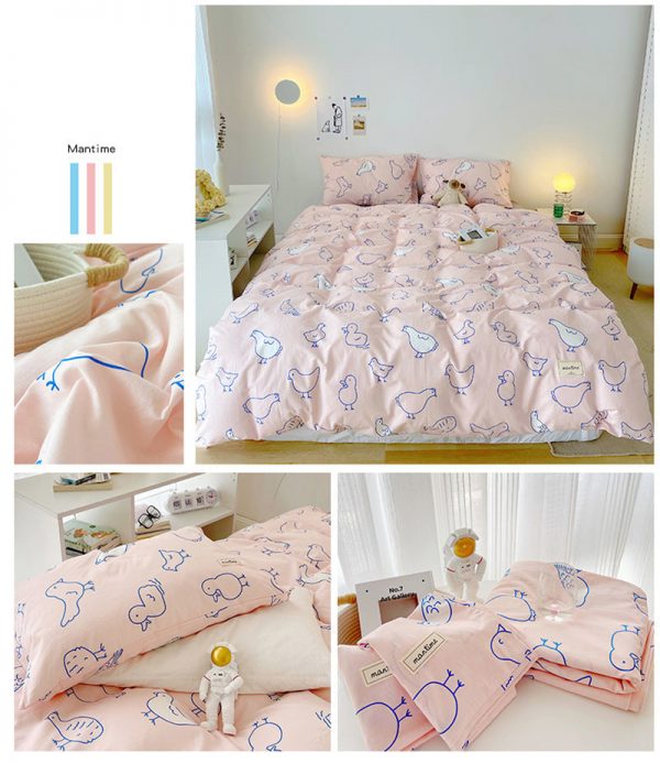3/4pcs Cute Korean Bedding Set - 14 - Kawaii Mix