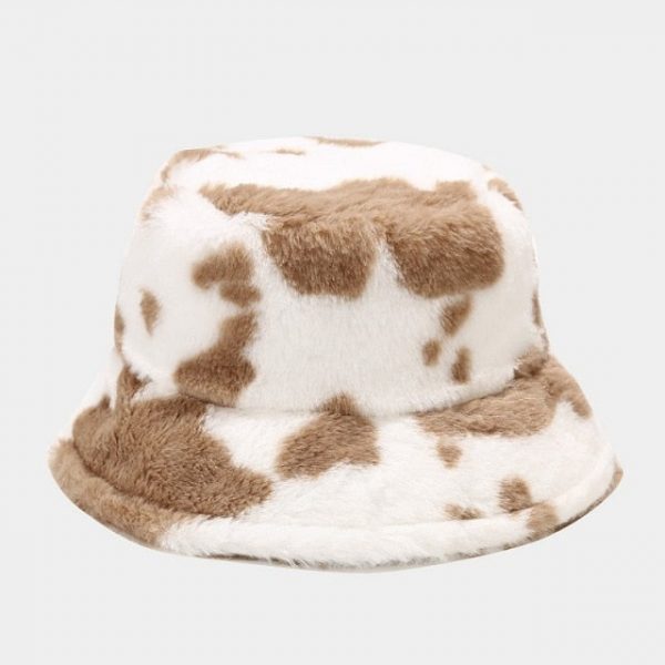 Cow Print Plush Bucket Hat - 5 - Kawaii Mix
