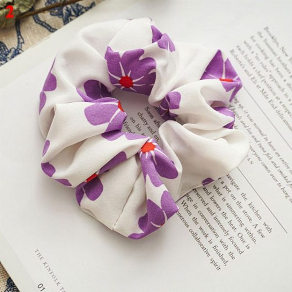 Purple Print Scrunchies - 3 - Kawaii Mix