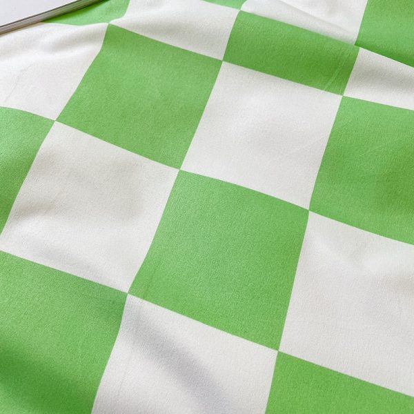 Checkerboard Plaid Aesthetic Bed Sheets Duvet Cover Bedding Set - 5 - Kawaii Mix