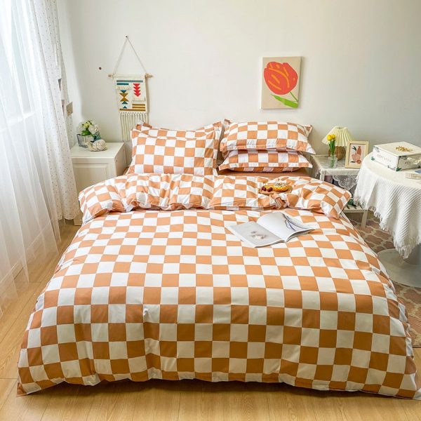 Checkerboard Plaid Aesthetic Bed Sheets Duvet Cover Bedding Set - 16 - Kawaii Mix