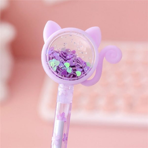 2pcs Glitter Cat Pens - 2 - Kawaii Mix
